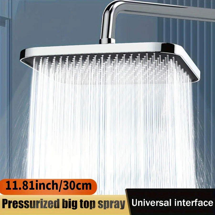 

30cm Large Size High Pressure Overhead Rain Shower Head Large Flow Booster Rain Shower Head 360° Rotation Water Saving