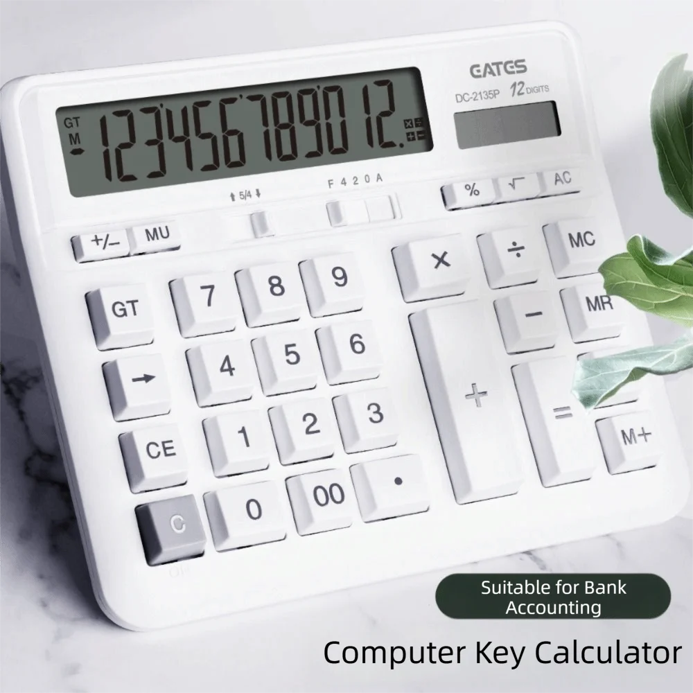 12 Digit Desk Calculator Large Display Big Buttons Office Calculator Dual Power Supply Desktop Design Desktop Calculator