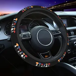 38cm Car Steering Wheel Cover Friends TV Show Cartoon Braid On The Steering Wheel Cover Auto Decoration Car Accessories