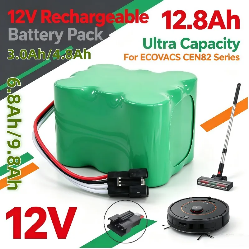12V Robot Sweeper Replacement Battery Pack 3000mAh 4800mAh 6800mAh for ECOVACS 800 810 830 CEN82