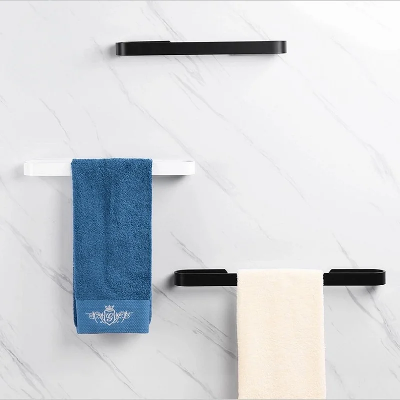 

White Bathroom Towel Bar Wall Mounted Towel Rod Aluminum Towel Hanger Black Towel Holder White Towel Rail Towel Bar