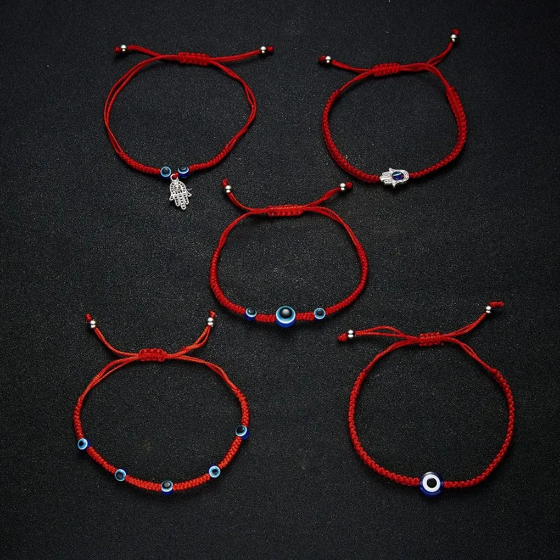 Turkish Evil Eye Bracelets7 Knot Lucky DIY Blue Greek Eye Thread Bracelet, PersonalizedBlack Red String Bracelet for Women Men