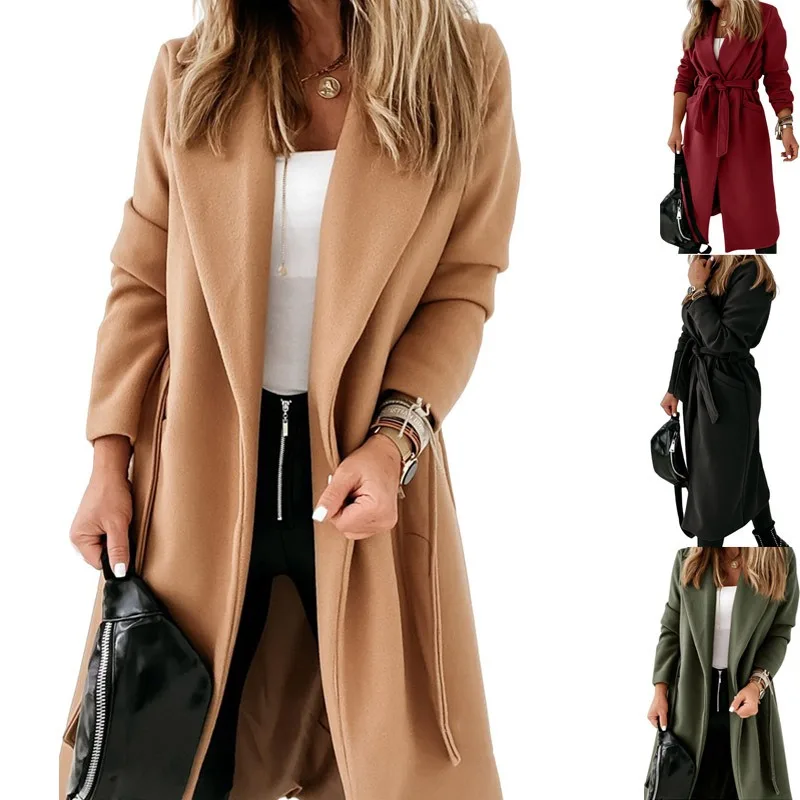 

NEW Women's Coats Winter Fashion Comfortable Decent 2025 Plain Classic Mid-length Lapel Long Sve Street Daily Coats