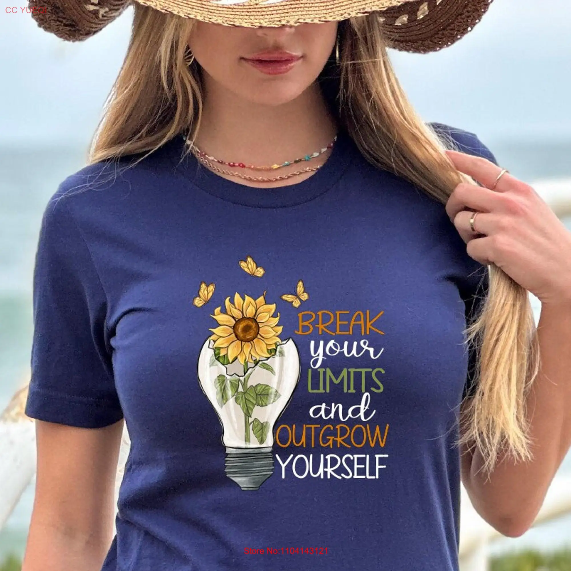 

Рубашка с надписью «Break Your Limits And Outgrow Yourself», вдохновляющая доброта для интеллектуального здоровья, позитивная мотивация