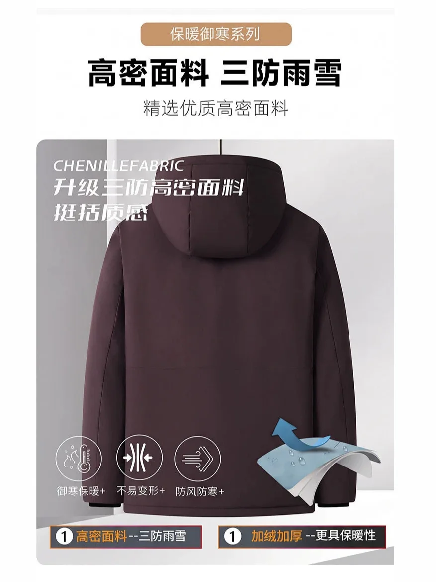 Men's Winter 2026 Casual Warm Solid Color Cotton Jacket Trendy Fashion Flip Universal Field New
