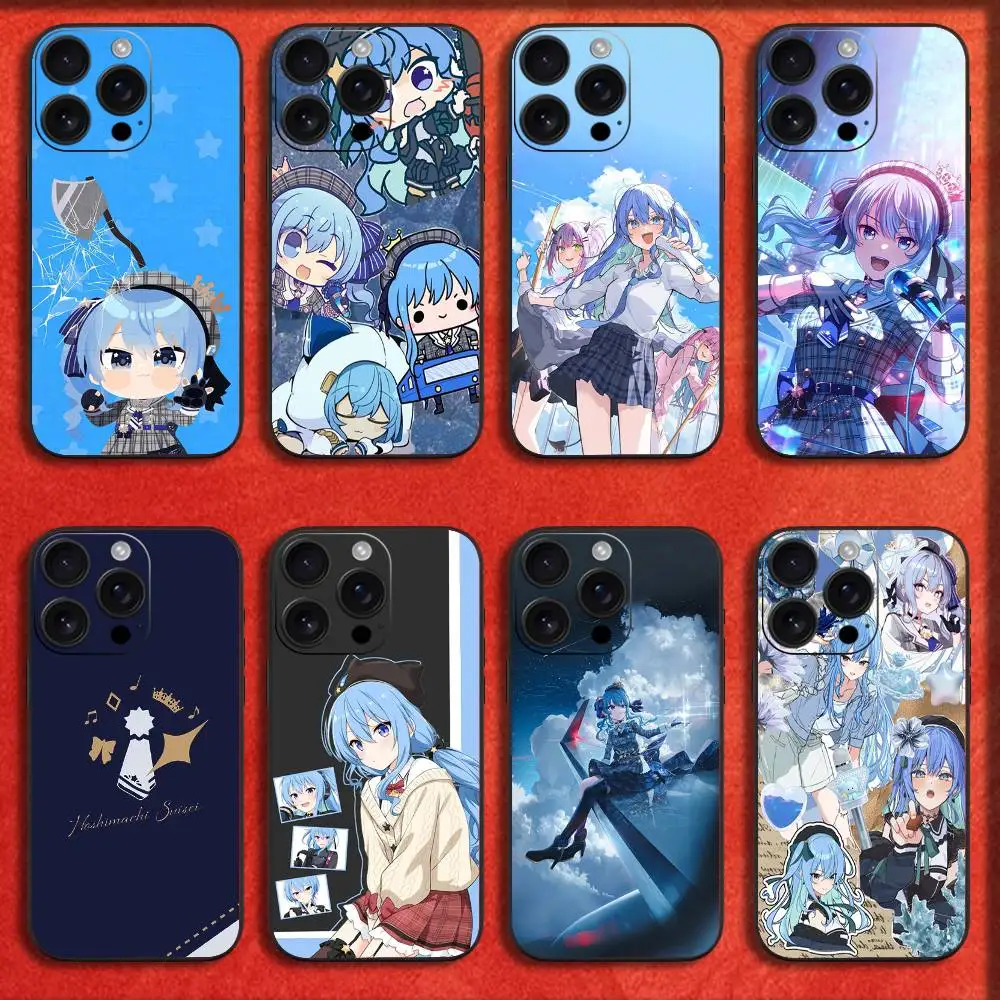 

Singer H-Hoshimachi Suisei Phone Case For iPhone 16,15,14,13,12,11,Pro,XS,Max,XR,Plus,E,Mini Black Shockproof Cover
