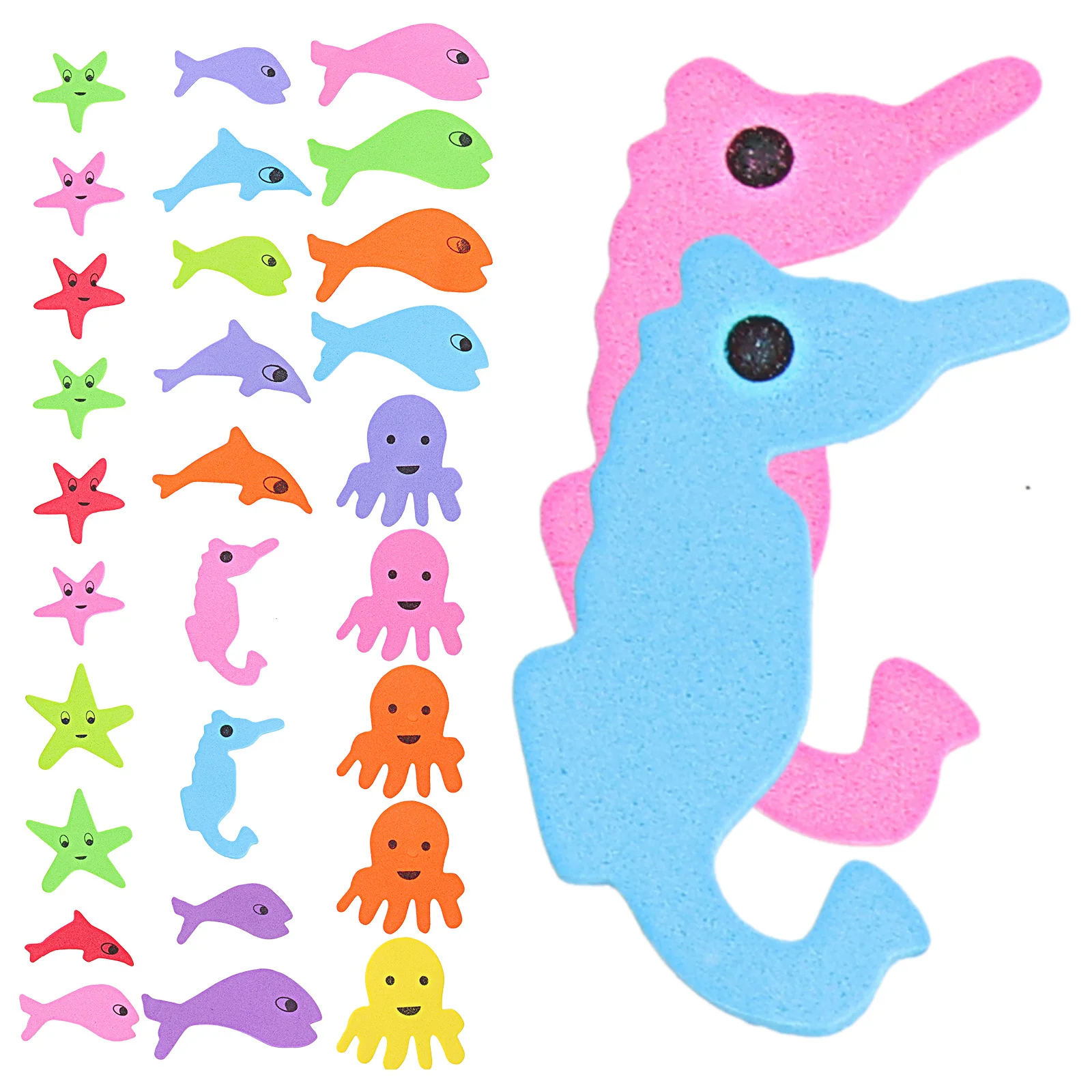 

5 Bags Animals Glitter Stickers Adhesive Patch Marine Fish Patches Ocean EVA Small for Crafts