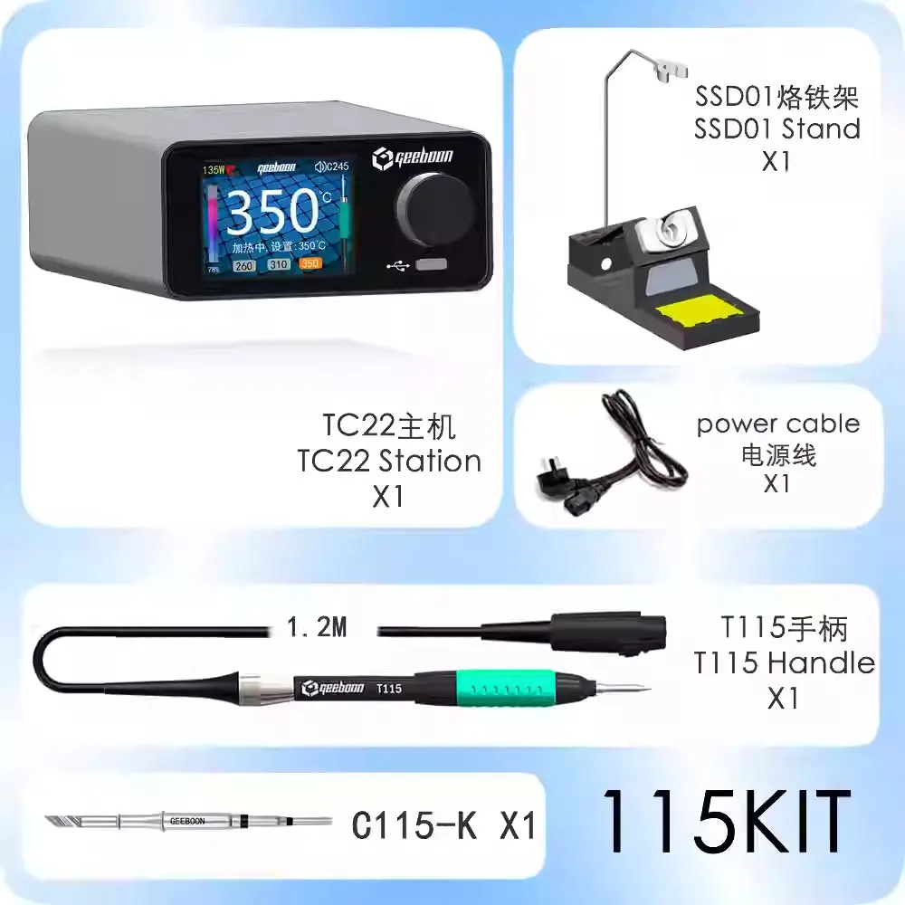 GEEBOON 150W TA305 Soldering Station – C210/C245/C115 Compatible, Line Transformer, Enhanced Safety, Hot-Swappable Tips