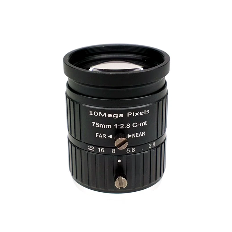 

10MP 1" 75mm C-Mount Machine Vision Lens F2.8 4K CCTV Lens Low Distortion Security Network Camera Industrial Camera Lens SL-0372