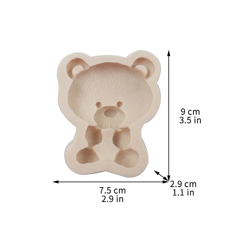 Bear Shape Liquid Silicone Mold DIY Fondant Cake Chocolate Dessert Pastry Cookie Decoration Kitchen Baking Accessories tools