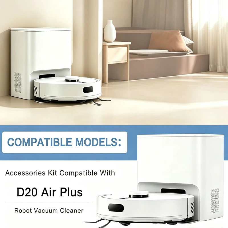 For Dreame D20 Air Plus/F21/F21 Plus/F20/F20 Plus Robot Vacuum Accessories Filter Side Brush Mop Pad Dust Bag Replacement Parts image 2