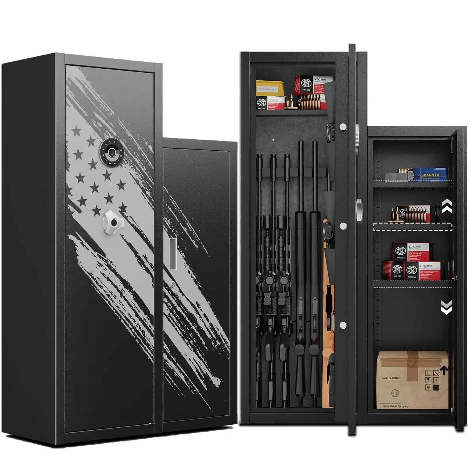 KAER 8-10 Gun Safe, Large Gun Safe for Rifles and Pistols, Quick Access Home Gun Rifle Safe and Storage Gun Cabinet with 4 Pisto