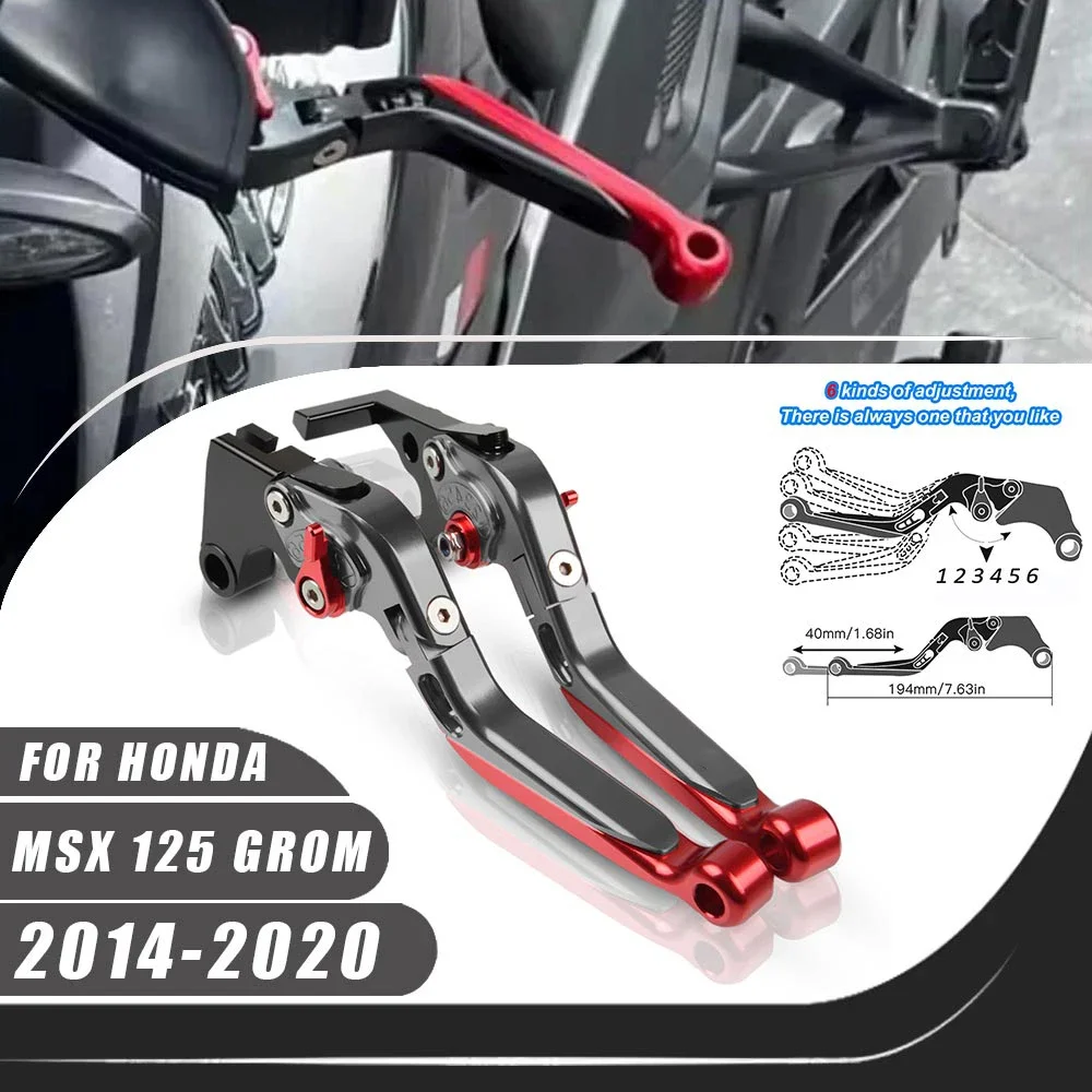 

For Honda MSX 125 GROM 2014-2020 Clutch Lever Brake Lever Set Adjustable Folding Handle Levers Motorcycle Accessories Parts