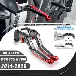 For Honda MSX 125 GROM 2014-2020 Clutch Lever Brake Lever Set Adjustable Folding Handle Levers Motorcycle Accessories Parts