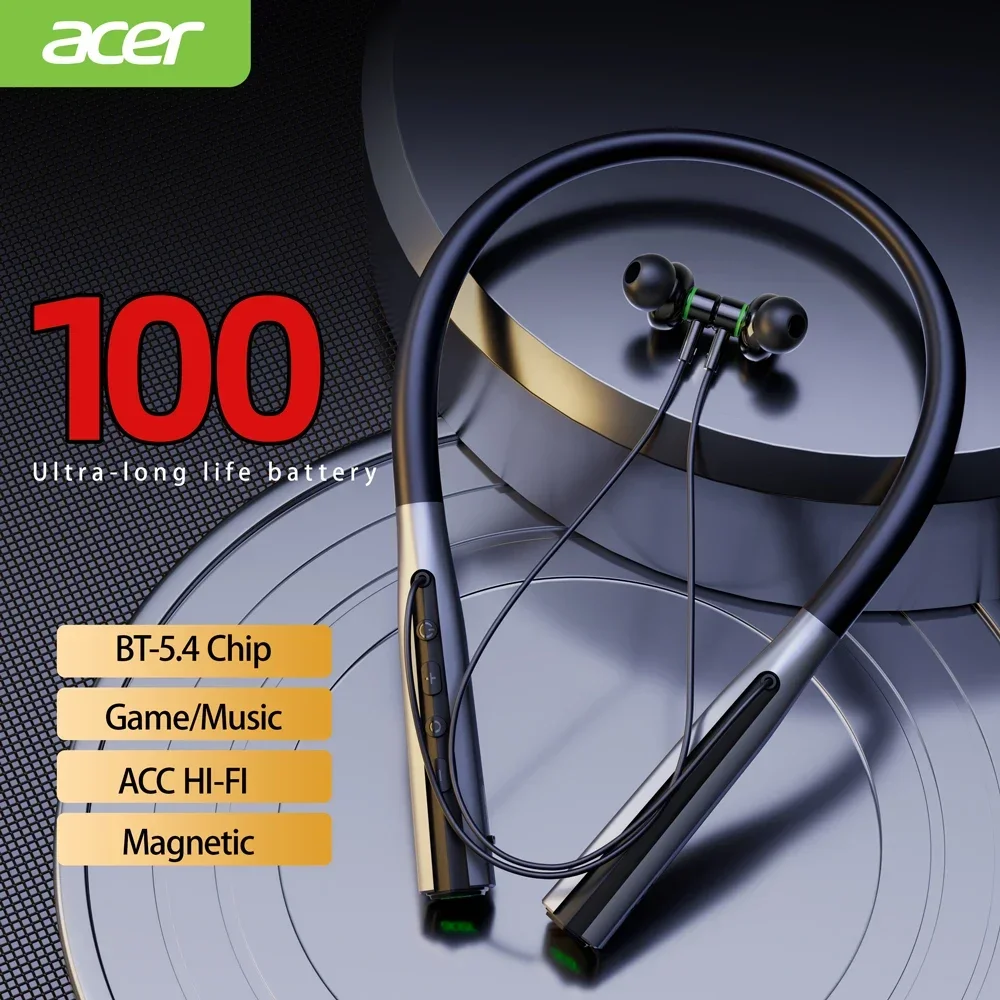 Acer OHR306 Earphones HIFI Bass Earbuds Sport Stereo Sound Noise Reduction Headset Monitor 4-Level Tuning Switch Headphone