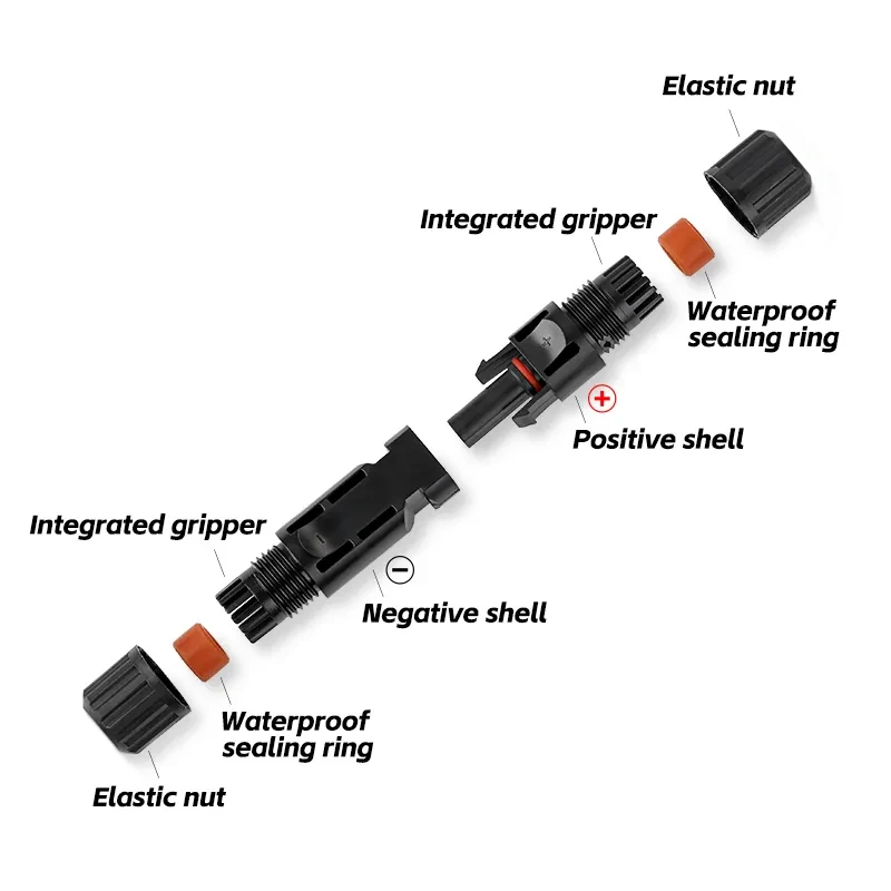 10/20/50/100/300/600Pcs Solar Connector Pv Plug 1000V Dc 30a Connectoren Kit Met Sleutel Voor Fotovoltaïsche Pv/Mc Kabel 2.5/4/6mm ²