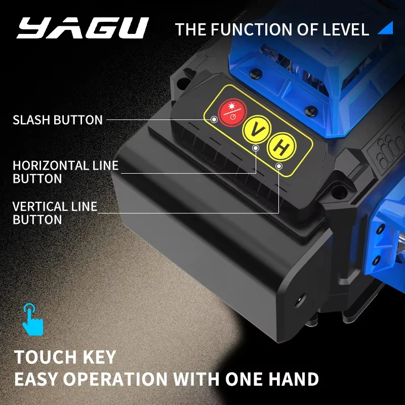 YAGU 4x360° 16 Lines Laser Level,High Precision 3/4d Green Line,Automatic Leveling 360° Horizontal And Vertical Cross Line laser