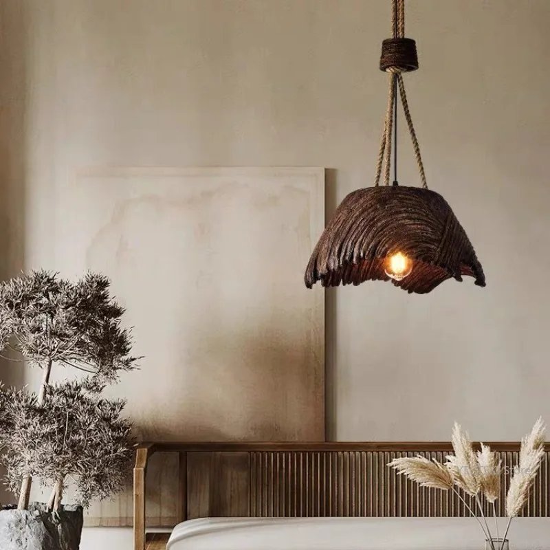 

Japanese restaurant pendant light, creative personality, bedroom light, retro hotel, homestay, study, hemp rope light