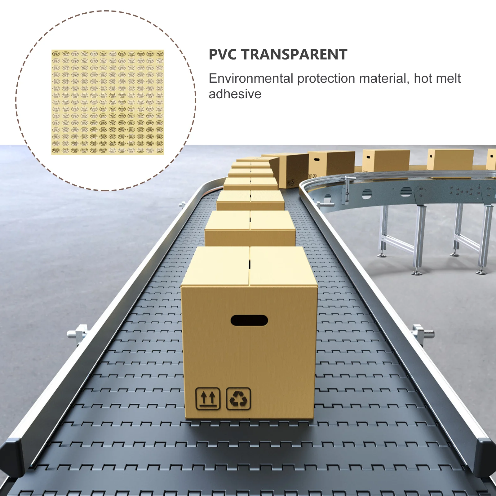 

11700 Pcs Yellow Background Black Sticker Waterproof Stickers China Imported Labels Seal Made