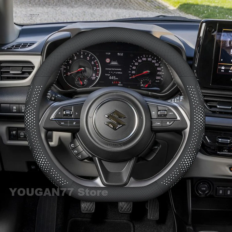 الجلود غطاء عجلة توجيه سيارة لسوزوكي سويفت 2024 2028-2022 2023 عجلة توجيه سيارة سوزوكي فرونكس 2025 اكسسوارات