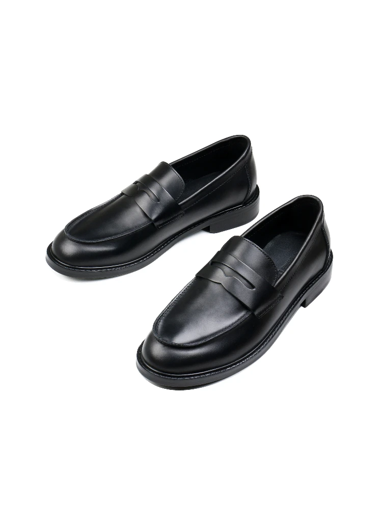 

Casual Thi Bot Leather Slip-On Loers Men's Formal oes Leisure Single oes Bean Bean oes Briti Sle Bla