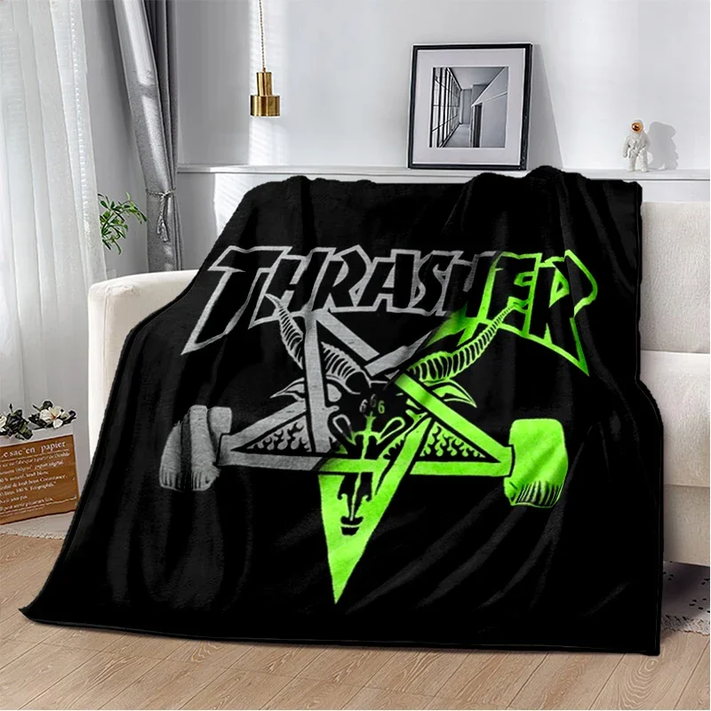 3D printing T-Thrasher logo fashion throw blanket Soft and comfortable sofa bed bedroom decoration gift s Travel