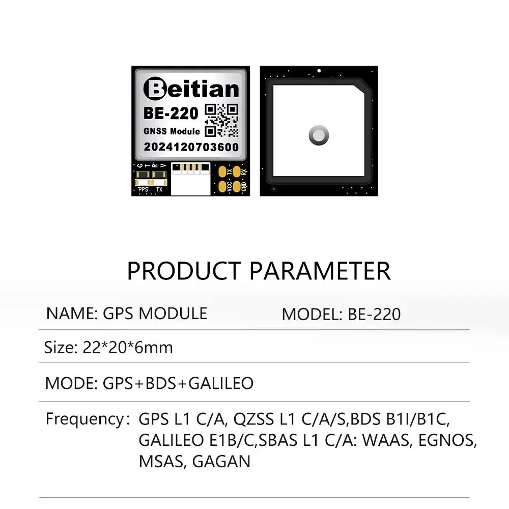 Beitian GPS Module BE-180 BE-220 BE-280 BE-880  With Antenna M10050 GNSS Ultra-low Power GNSS Receiver for Vehicle Drones