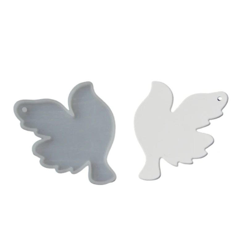 Flexible Silicone Doves Hanging Pendant Molds Hanging Ornament Mold Suitable for Craft Baking Party Decors and Holiday Present