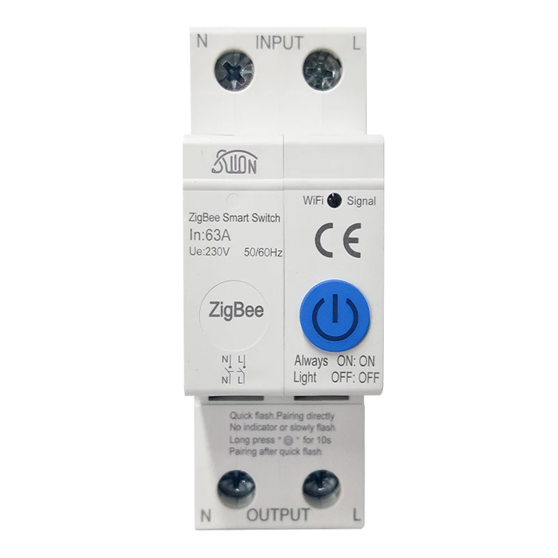 ZigBee Din Rail Circuit Breaker Smart Timer Switch relè telecomando di Tuya con Smart Home Voice Alexa Google Home 2P