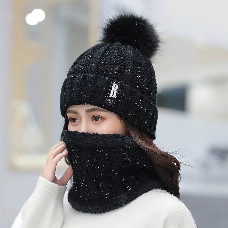 Chic Knit Pom-Pom Hat And Neck Scarf Set The Knit Pom Pom Beanie & Scarf Set - Mike The Hatter main image 4