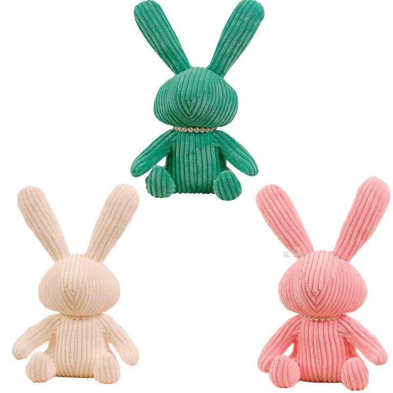 Lovely Plush Stuffed Pearl Rabbit Dolls Kawaii Green Pink Lantern Core Bunny Plush Toys Kids Girls Birthday Christmas Presents