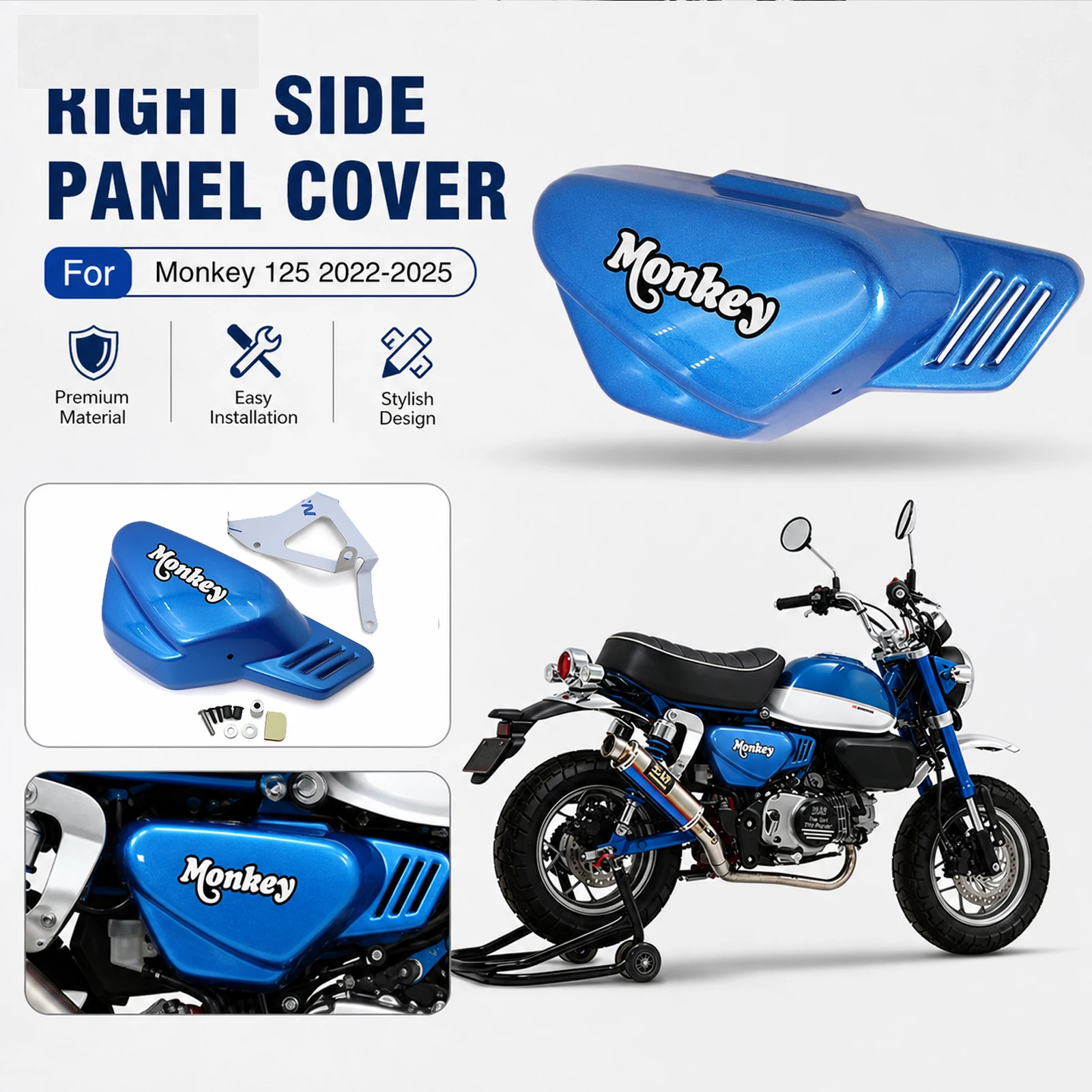 Motorcycle Frame Spoilers Body Side Cover Panel Frame Cowl Right Fairing For Honda MONKEY125 2026 Monkey 125 2025 2024 2023 2022