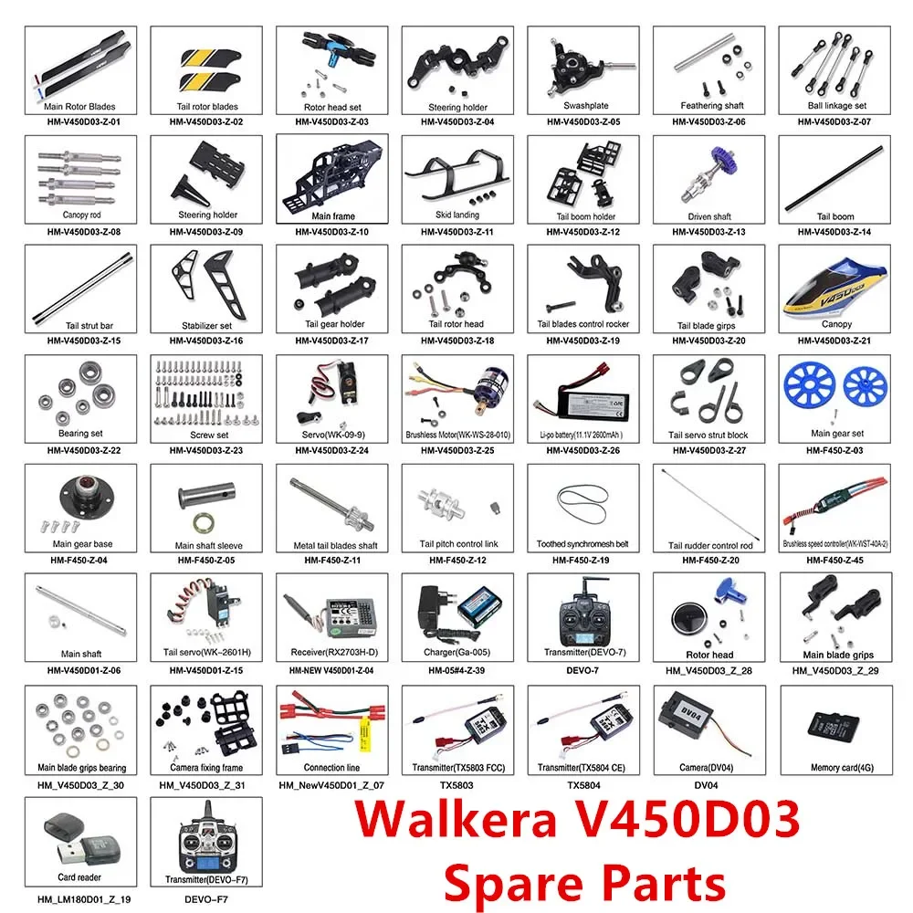 Walkera V450D03 Запасные части Пропеллер Двигатель Сервопривод ESC Приемник Посадочная шаровая связь Капот Ремень Ось Коллекция аксессуаров Walkera V450D03 Запасные части Пропеллер Двигатель Сервопривод ESC Приемник Посадочная шаровая связь Капот Ремень Ось Коллекция аксессуаров