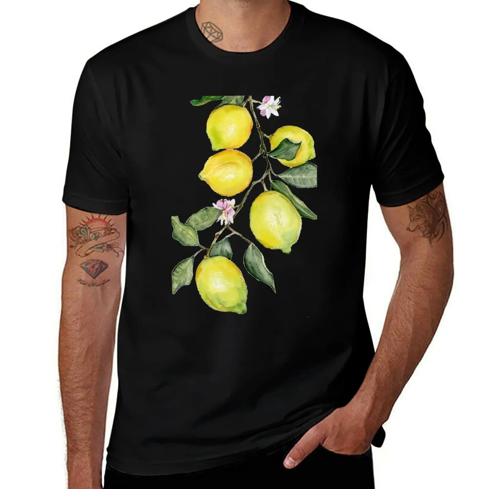 

Lemons and Blossoms Watercolor T-Shirt man t shirt designer t shirt personalised T-Shirt