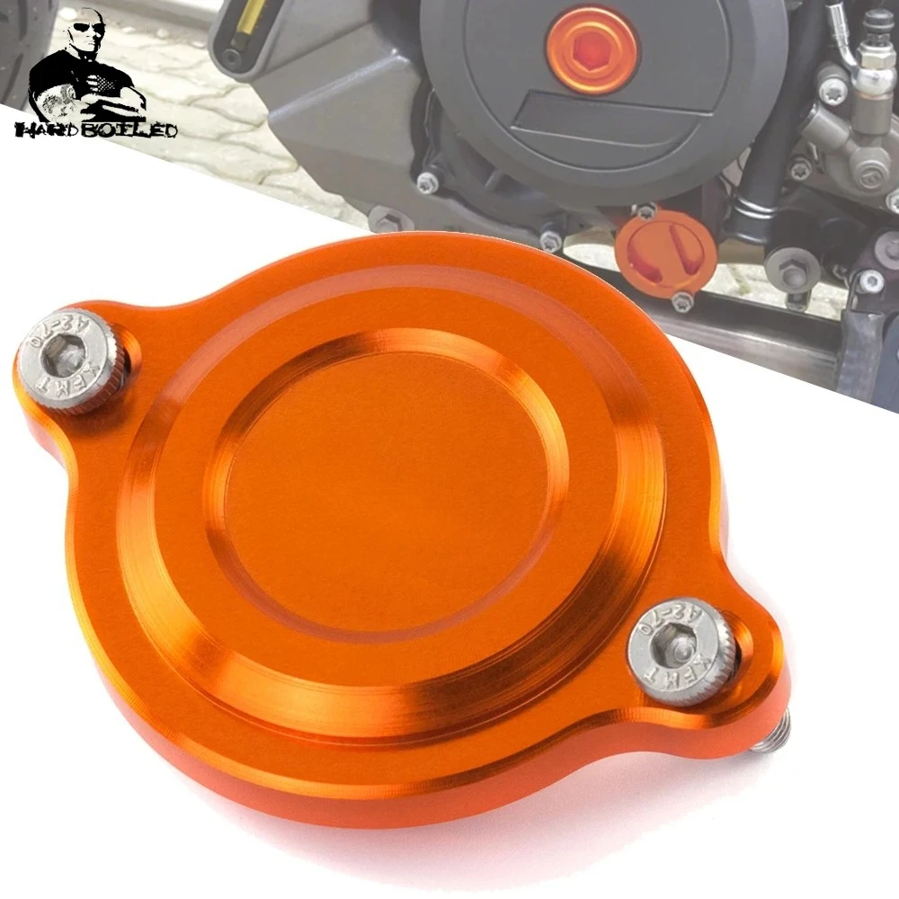 390Adventure Rear Orange Motorcycle Engine Oil Filter Cover Cap For 390 Adventure 2020 2021 -2024 Motorbike Oil Filter Cover Cap