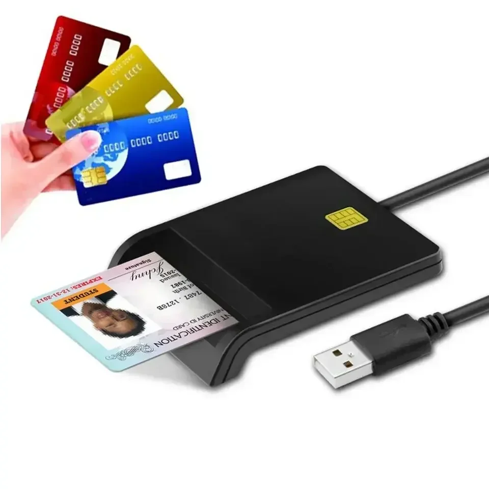 

Compact USB-C Smart Card Reader with SD/TF/SIM Slot - Portable Durable Metal Finish Compatible with Windows 10/11 Mac OS