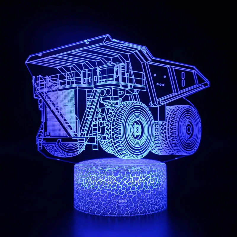 Excavator 3d Table Lamp Living Room Decoration Girl Decoration Room 3d Night Table Light For Bedroom Decoration Lighting