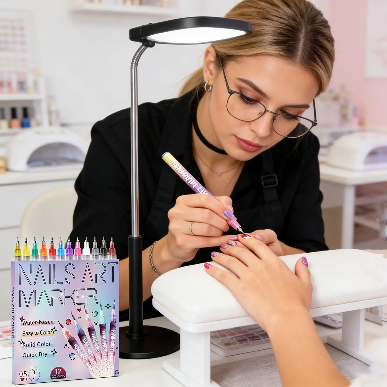 

12-цветные ручки для дизайна ногтей, точечная подводка для рисования, граффити, лак для ногтей, набор акриловых ручек, инструменты для дизайна ногтей, красоты, маникюра