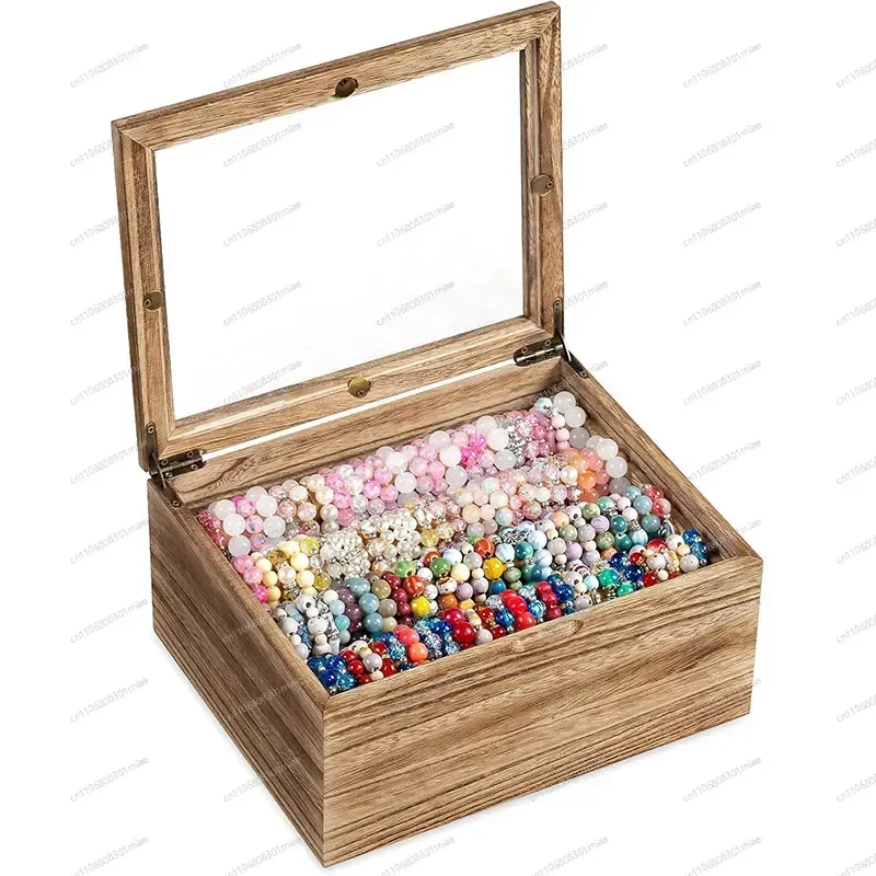 Wooden Bracelet Box Solid Wood Flip Top Jewelry Storage Display Case for Wenwan Bangles Organizer Holder Home Decor Gift