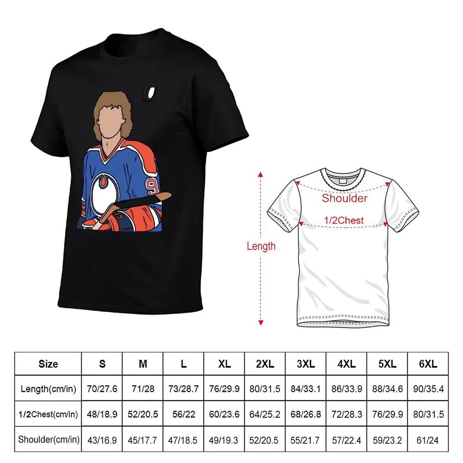 Young Wayne Gretzky T-Shirt oversized graphic tee topping black t-shirts for men