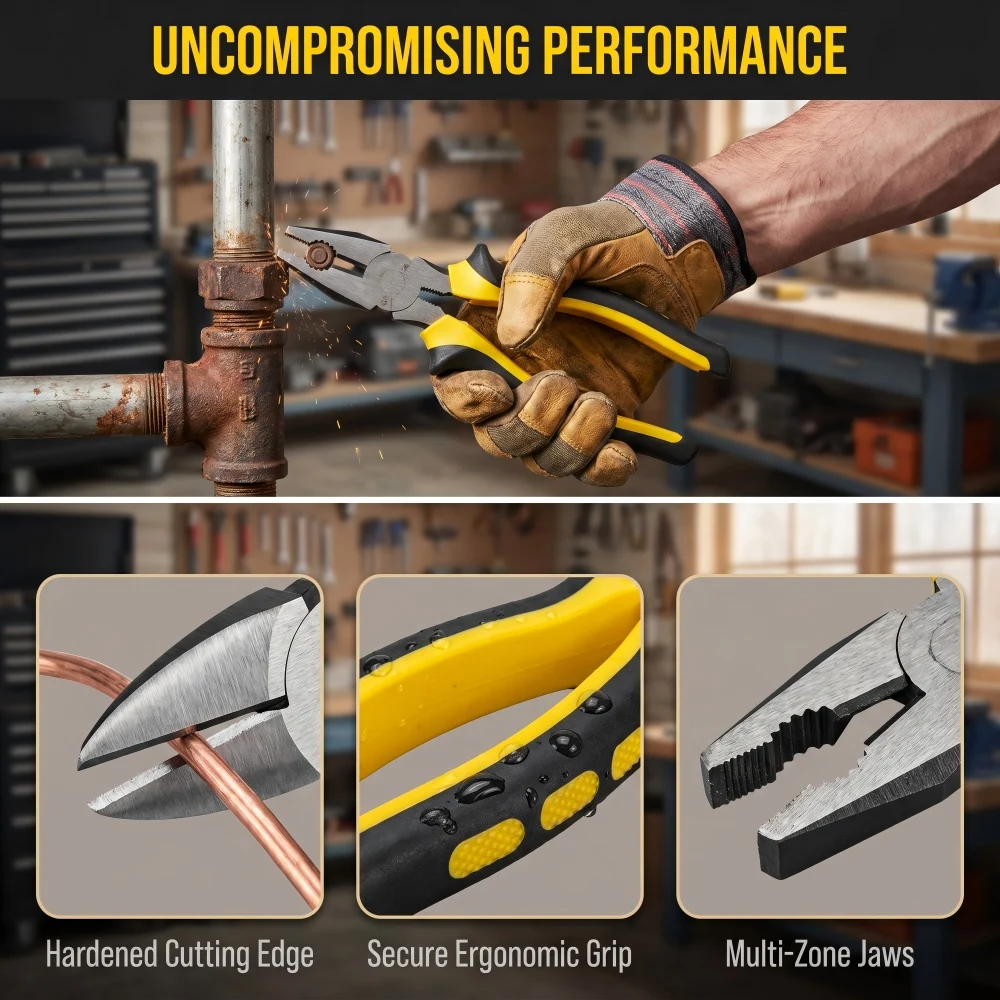 

Large opening design,High strength cable industrial pliers, multifunctional tools, suitable for twisting and clamping metals.