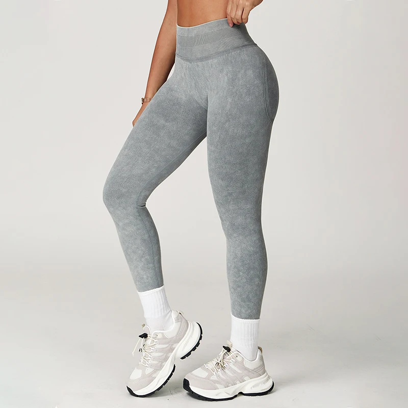 Fitness Hip Lifting Seamless Yoga Pants Women High Stretch Washed Gym Workout Leggings Woman New Breathable Slim Sports Leggings