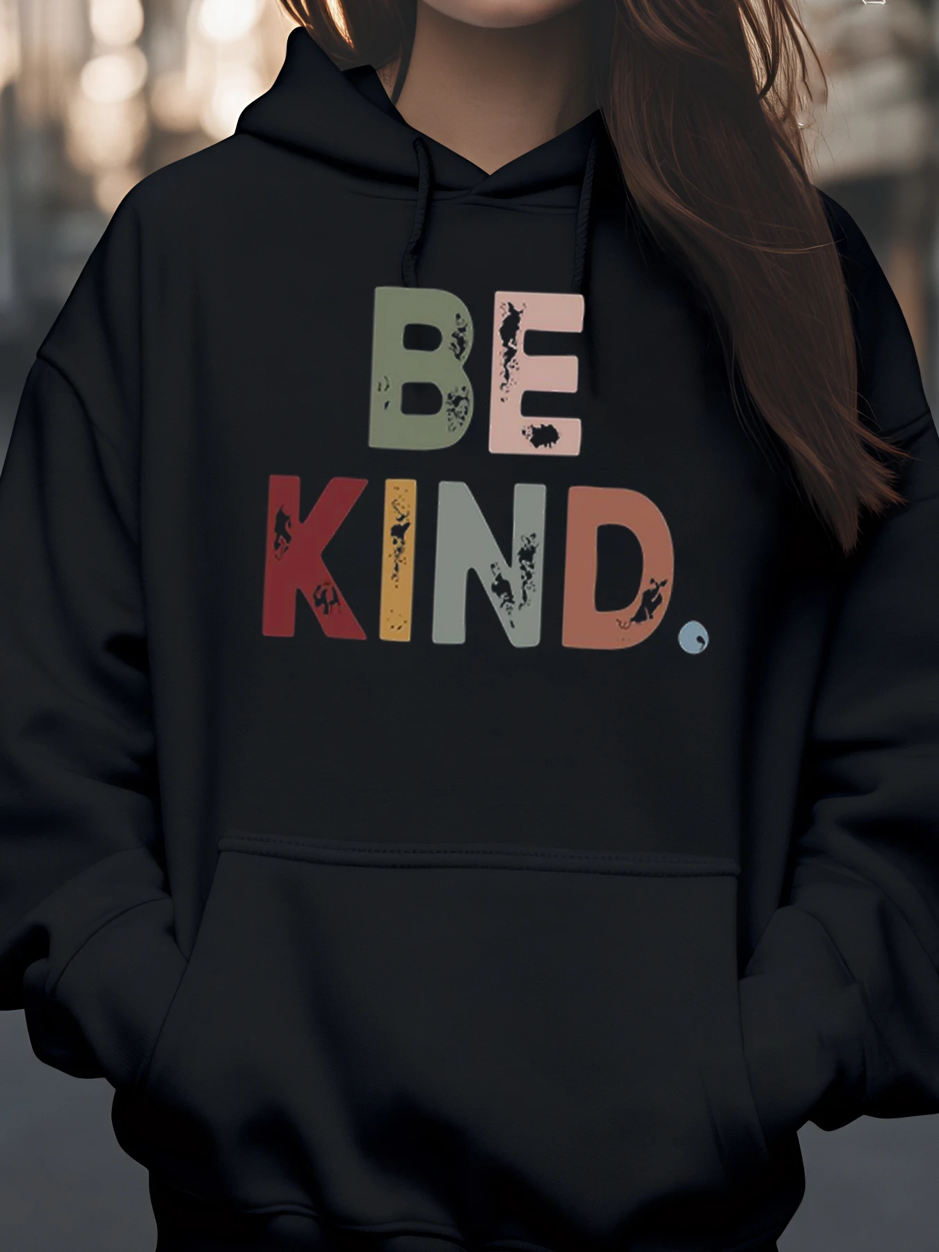 

Толстовка с принтом Be Kind для повседневной носки, женская повседневная толстовка