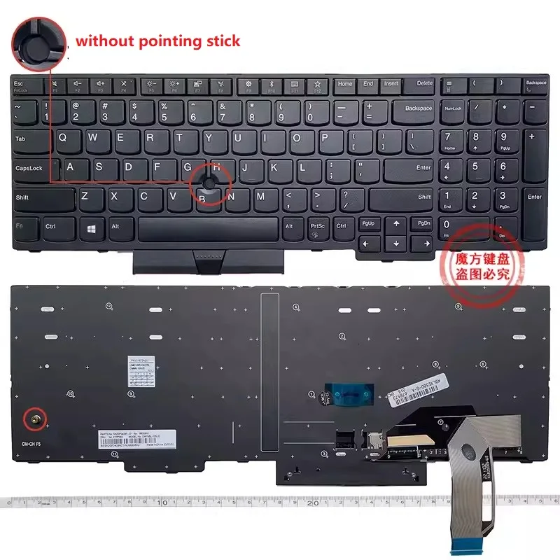 Imagem -04 - Teclado dos Eua para Lenovo Backlight para Laptop Novo E580 L580 E585 E590 T590 T580s P52 P53 P72 P73