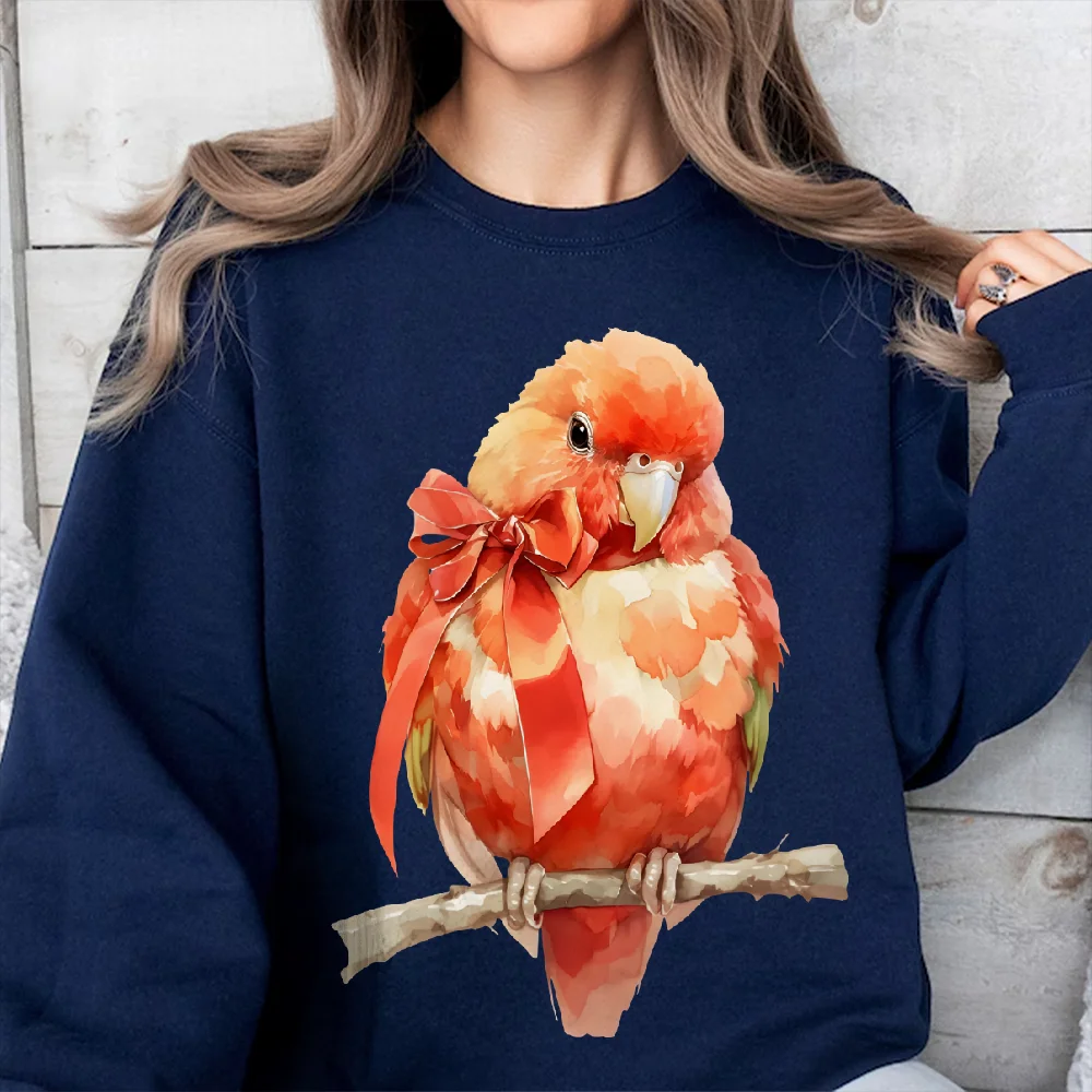 

Y2k Sweatshirt Parrot Bow Colorful Bird Print Sweatshirt Cute Graphic Oversize Casual Wear Trendy Design Sweet Vibe Clothes