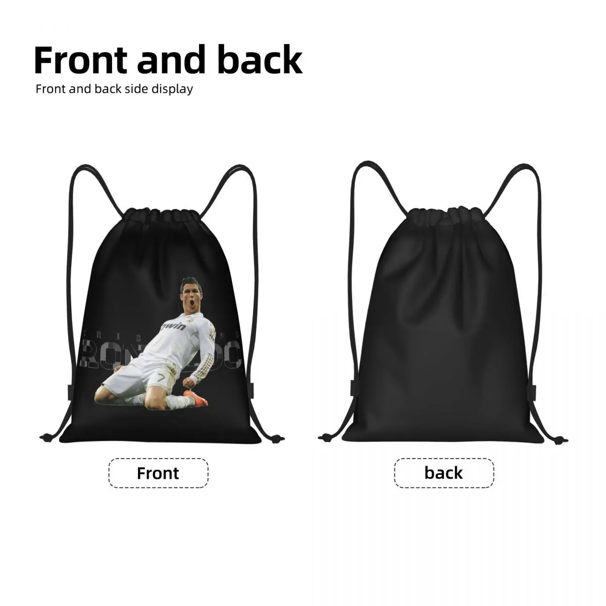 Brazil (6) Cristianoes And Ronaldoes Backpack Humor Graphic Knapsack Drawstring Bags Gym Bag Cute Sports activities