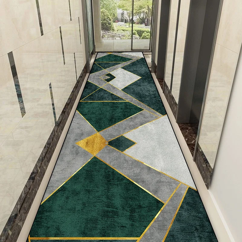 Nordic Modern Villa Long Corridor Carpet Kitchen Doorway Hall Passageway Rugs Non-slip Washable Stairway Floor Mat Customizable