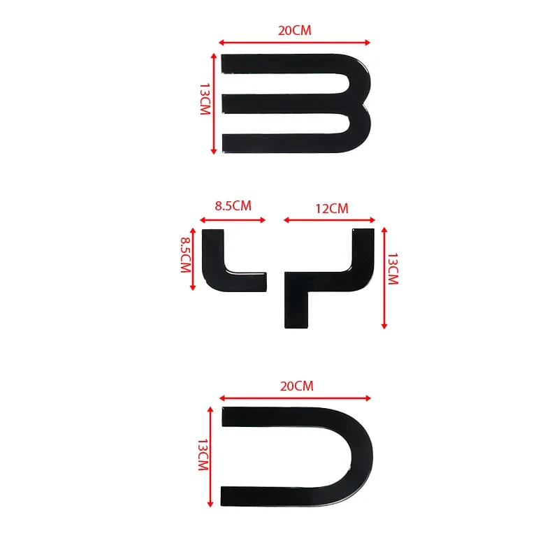 

for BYD Shark Trunk Standard 3D Logo Sticker Glossy Black Sticker Decoration