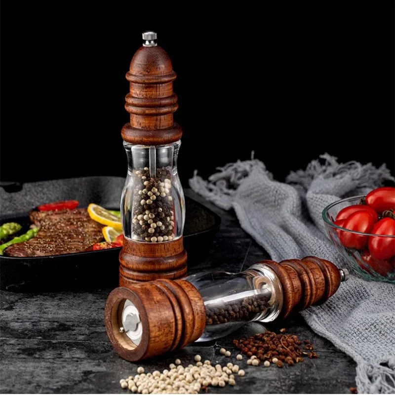 

Wood Lighthouse Mill Spice Bottle Manual Pepper Grinder Adjustable Household Crushed Sea Salt Pepper Pepper Grinder