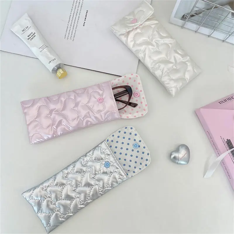 Bolsa acolchada para gafas de color caramelo, bonito Protector de gafas de sol, monedero Ins, bolsas de almacenamiento portátiles antiarañazos para lápiz labial